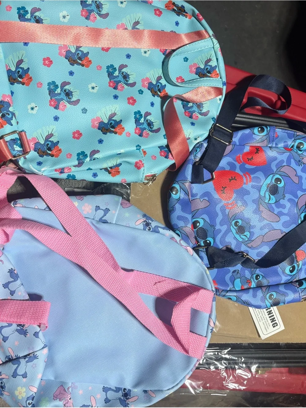 Disney Kids Stitch Mini Backpacks in Blue, Light Blue and Lavender
